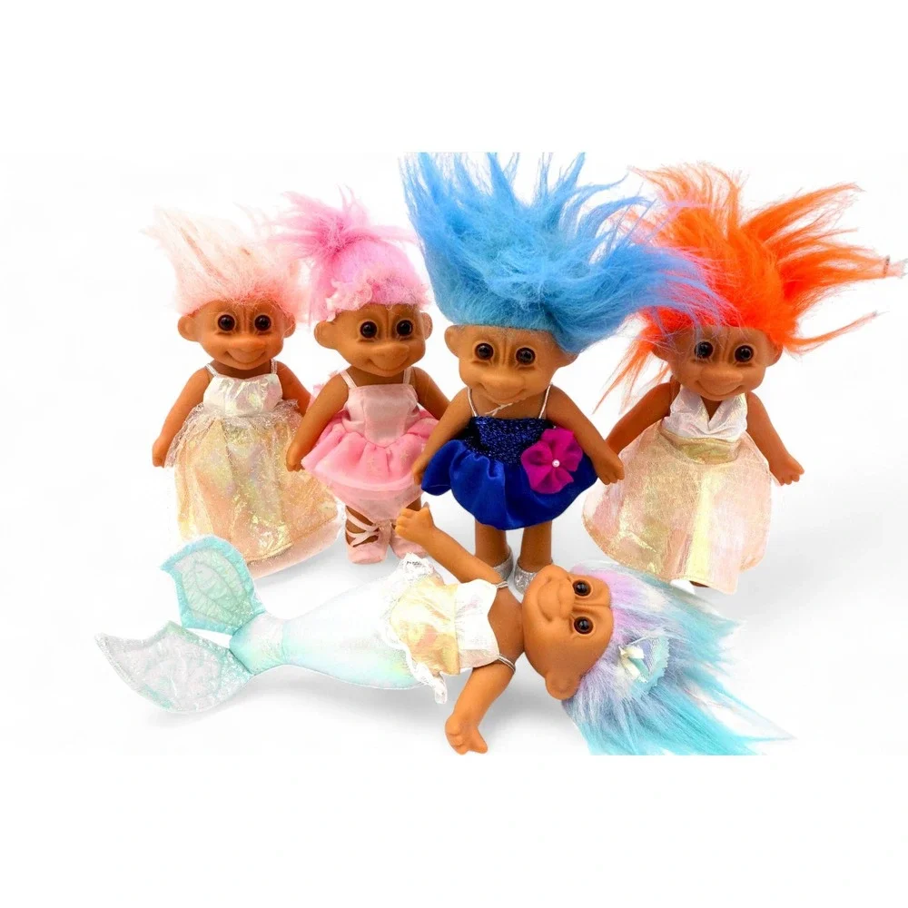 Vintage Troll Dolls Lot 7 Inch 90s Russ Ace Dam Mixed Outfit - Picture 12 of 16